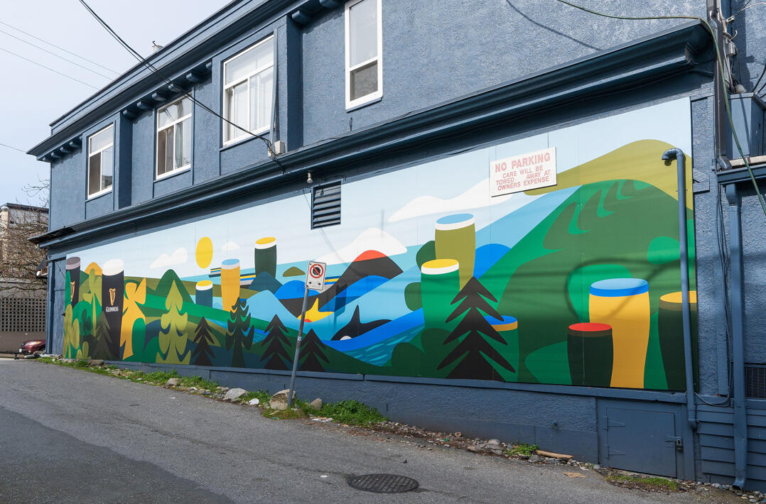 Vinyl print mural install